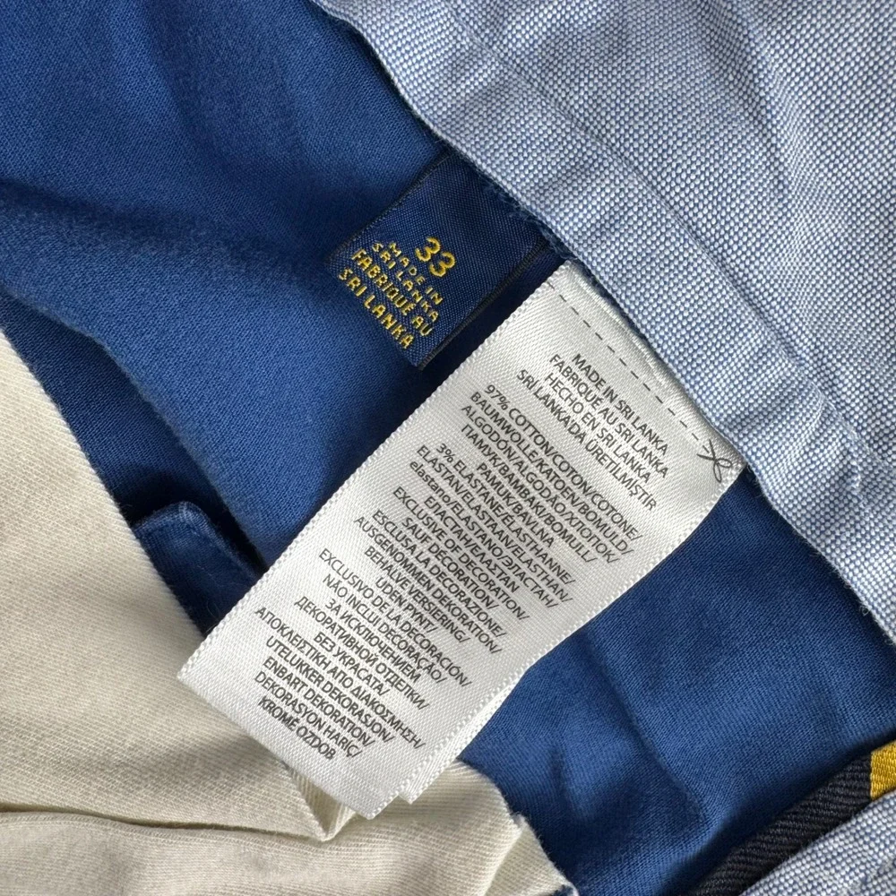 Polo Ralph‎ Lauren Mens Blue Stretch Classic Fit Chino Shorts Size 33 9 Inseam